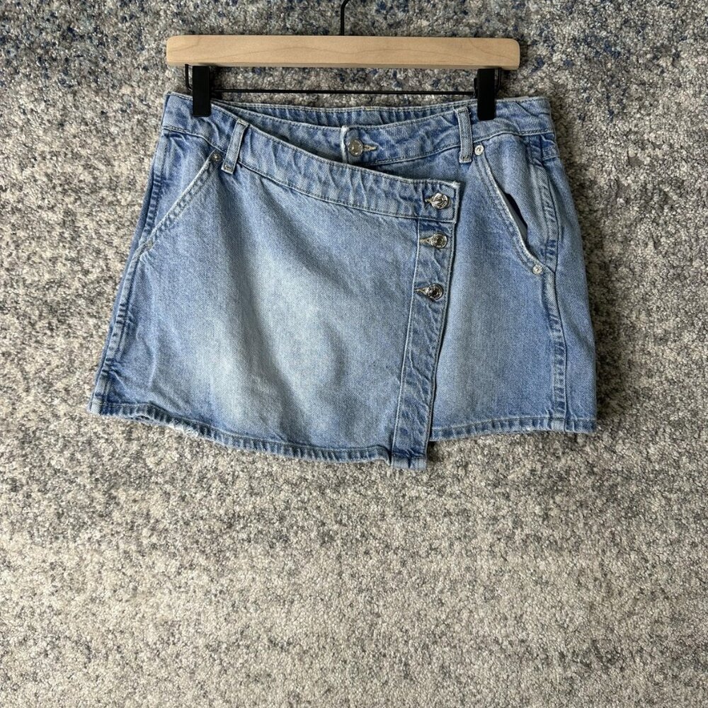 Free People We The Free‎ Wynne Denim Skirt Womens 29 Blue Button Front Mini